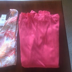 SET: Tropical sleeveless top + open cardigan